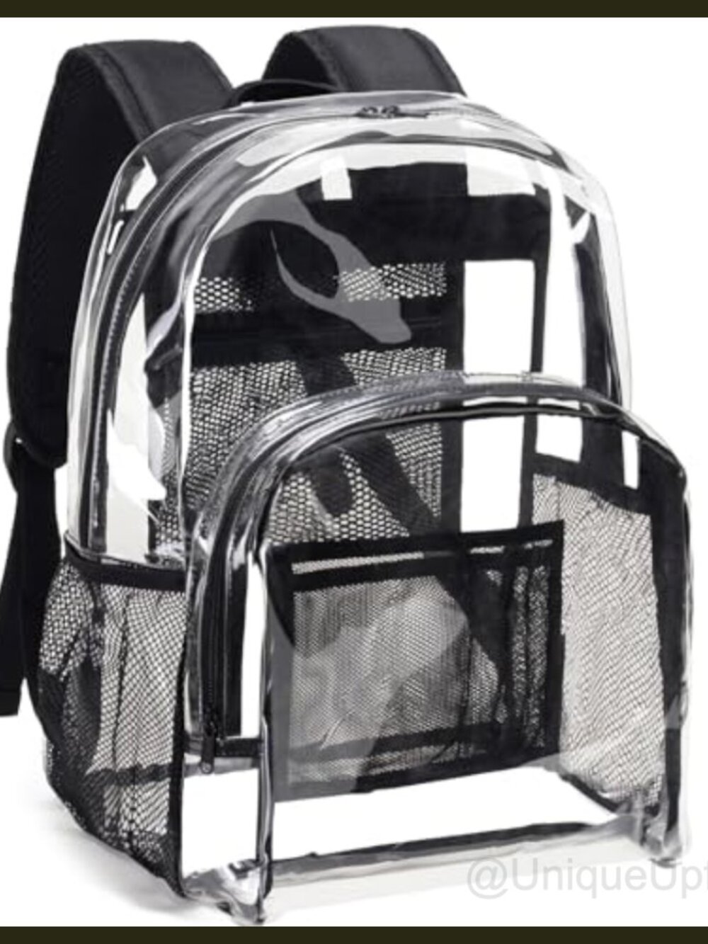 Clear PVC Heavy Duty Backpack See Through Bookbag Large 16x12x7